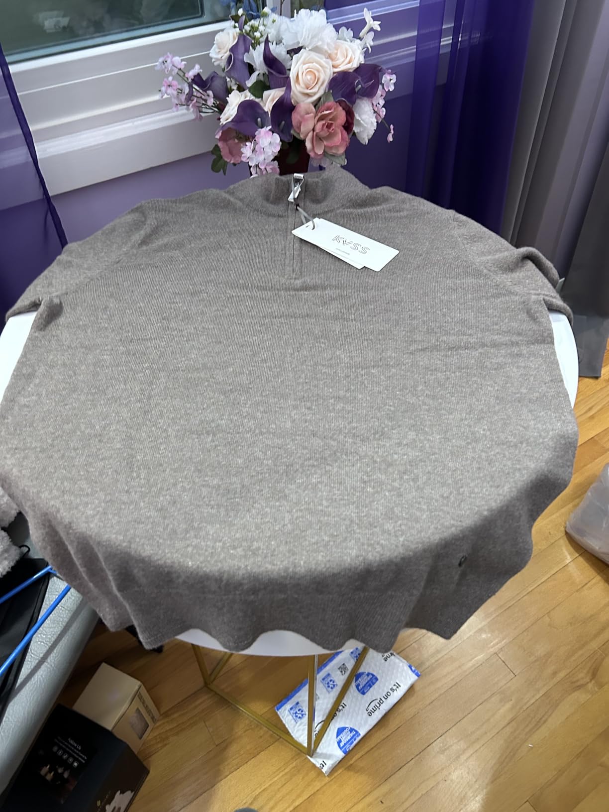 KVSS Men's Mock Neck Half Zip 100% Pure Cashmere Sweater, Pullover Cashmere Sweaters for Mens | Luxury from Inner Mongolia customer photo 1