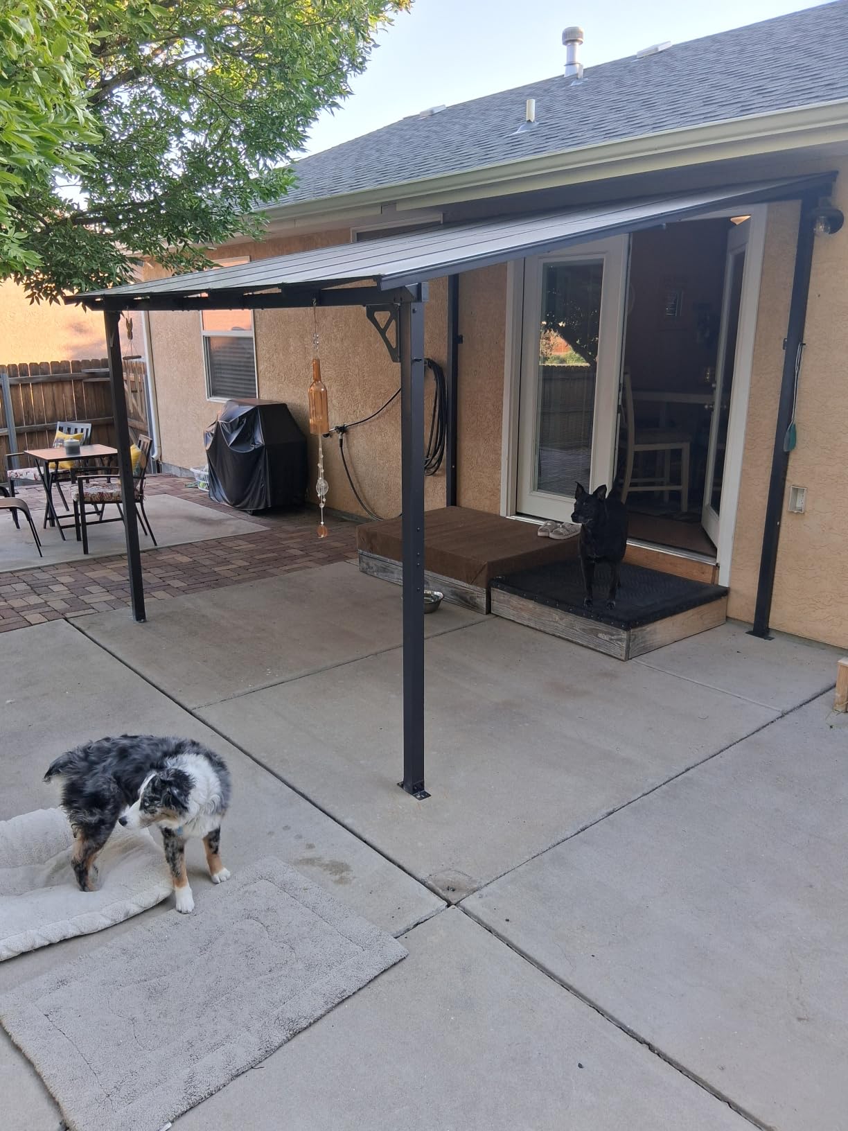 10' x 20' Lean to Gazebo Pergola, Hardtop Gazebo Metal Large Galvanized Steel Wall Mounted Pergolas with Polycarbonate Roof, Awnings, Patio Canopy for Backyard, Deck, Porch customer photo 2