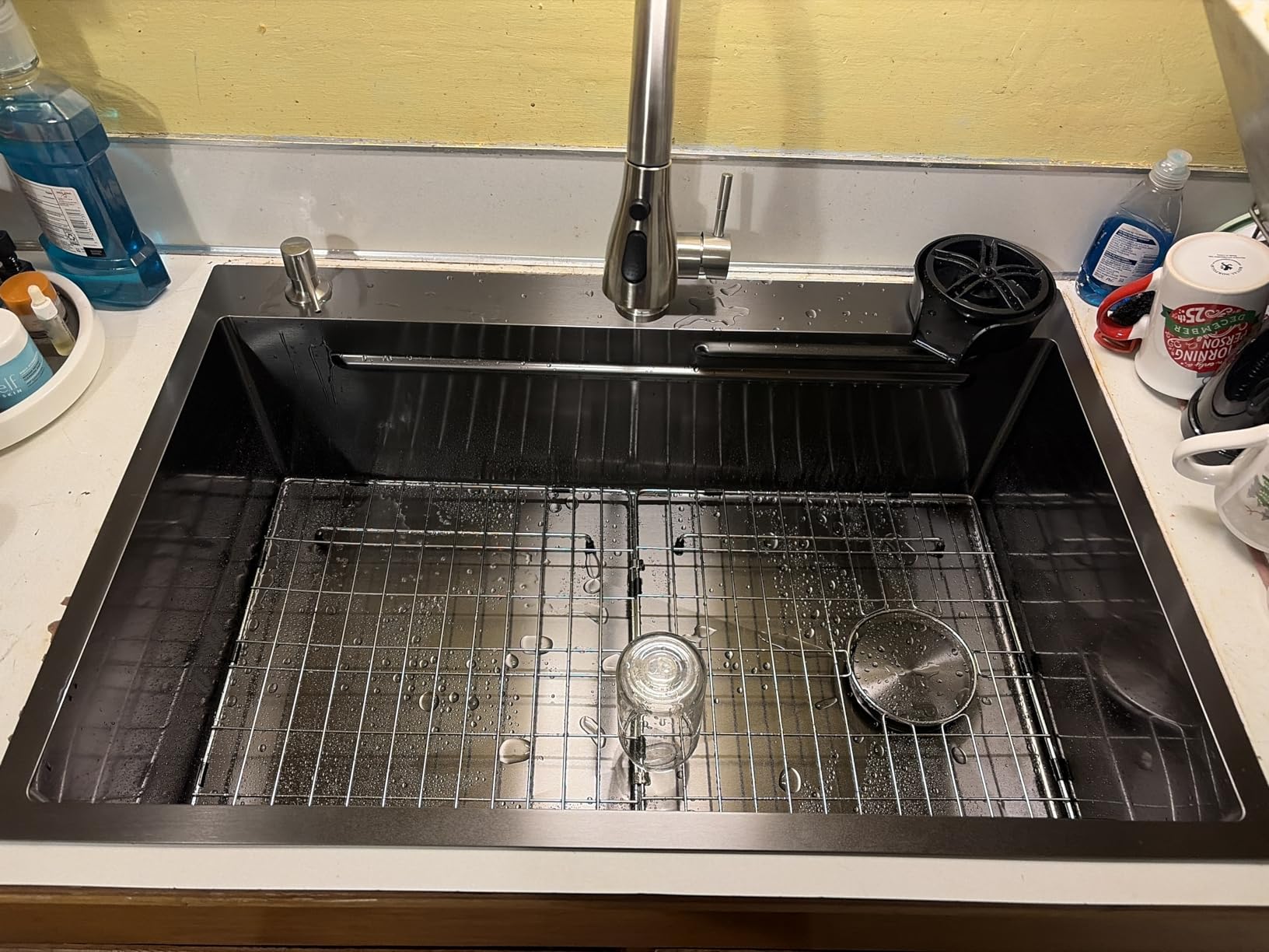 CAMMOO 33X22 Drop In Kitchen Sink, 304 Stainless Steel Workstation Sink, Pop-Up Drain, Upgraded Fast Drain & Anti-Clog, Topmount Single Bowl with Accessories, Foldable Grid for Easy Clean customer photo 2