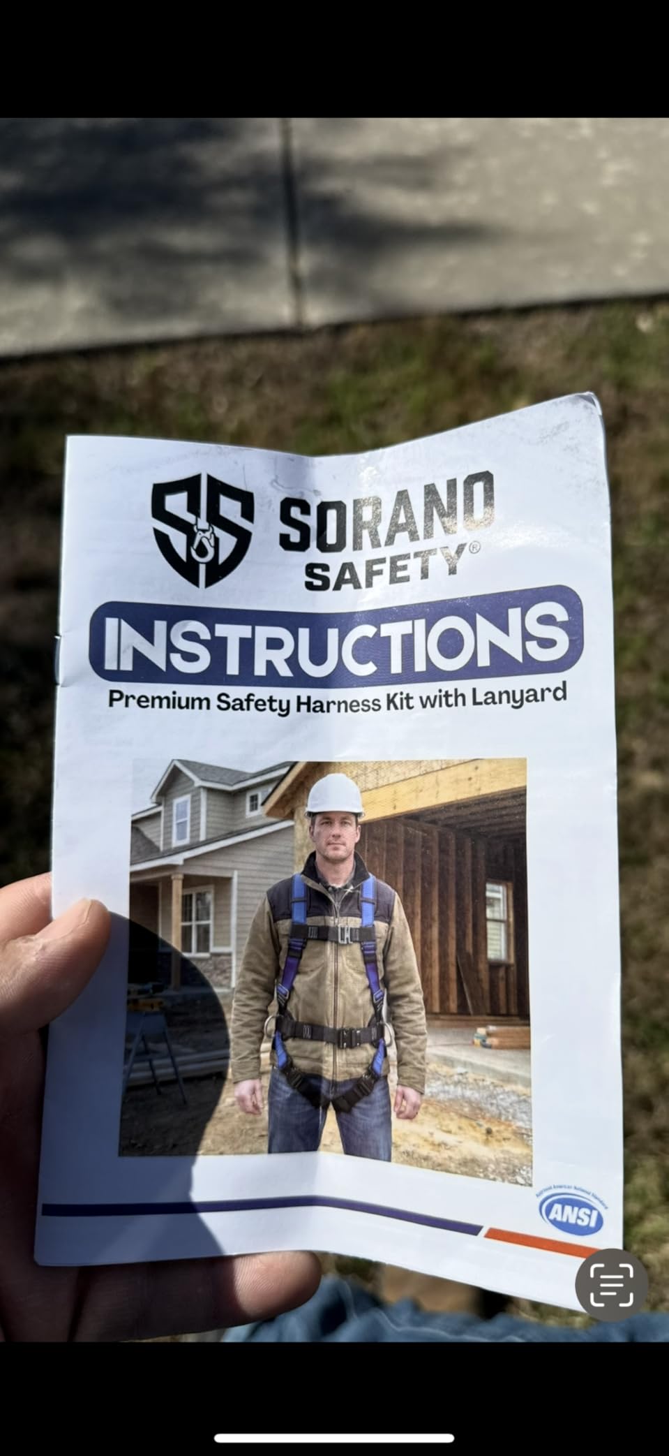 Sorano Safety Harness Fall Protection, Full Body Roofing harnesses with Shock Absorbing Lanyard for Men & Women OSHA/ANSI Compliant, Upgrade 4 Quick Buckles customer photo 1
