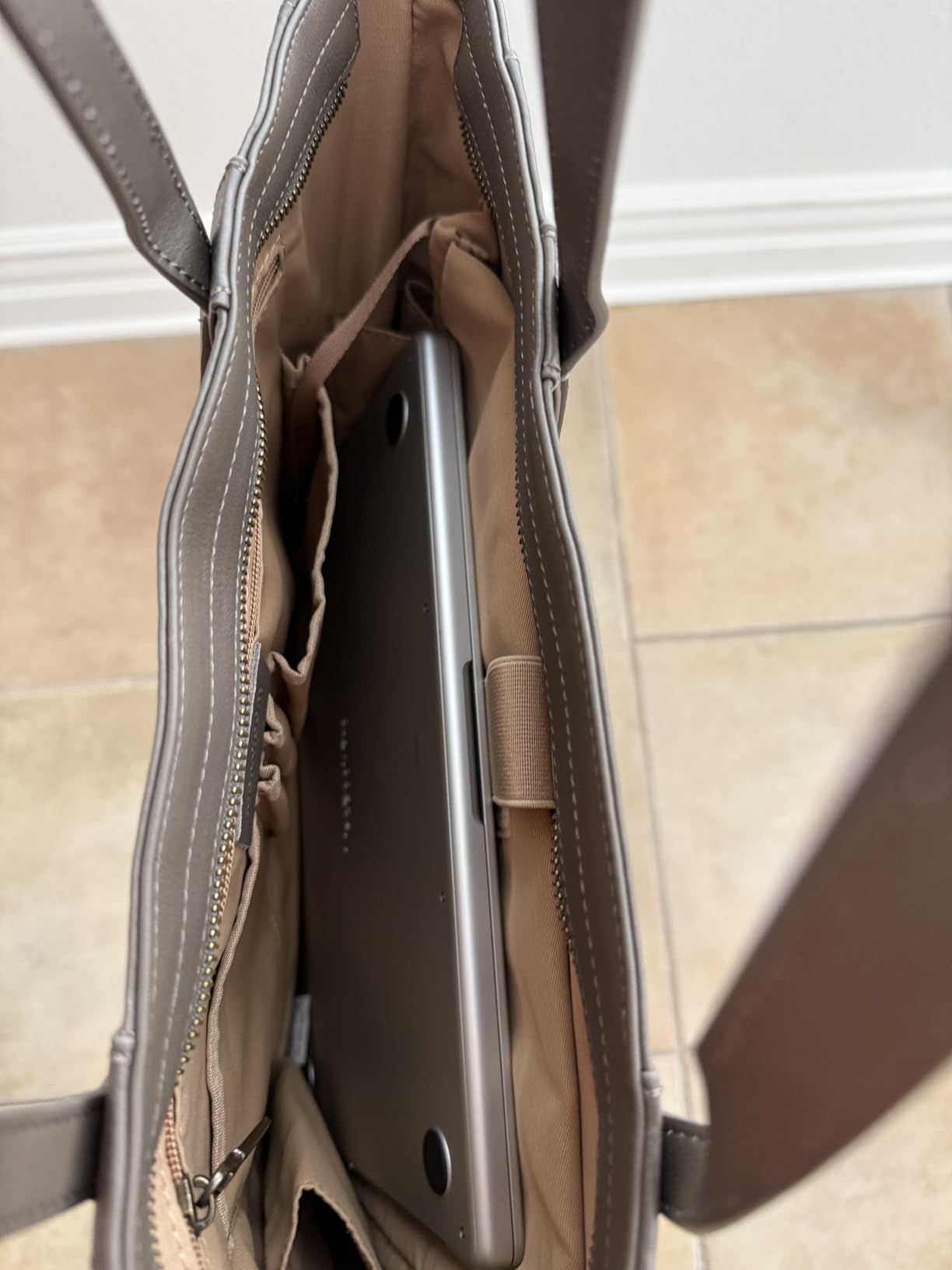 Genuine Leather Work Tote Bag for Women Large Vintage Tote Bag with Zipper Leather Purse and Handbags customer photo 2
