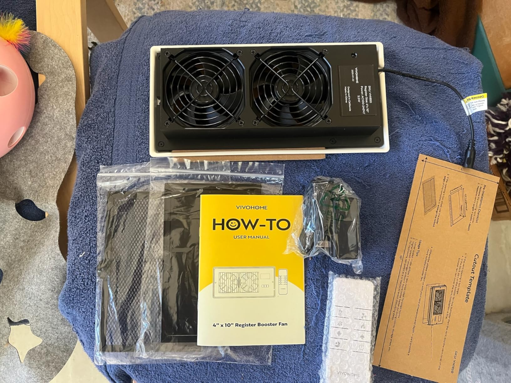 VIVOHOME Quiet Register Booster Fan with Opening 4