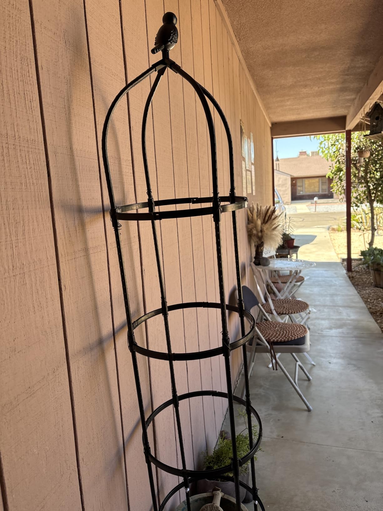 4 Pack Garden Obelisk Trellis for Climbing Plants Outdoor, 6FT Adjustable Metal Plant Support with 3 Decorative Tops, Black Rustproof Trellis for Roses, Tomatoes, Clematis & Vines customer photo 1