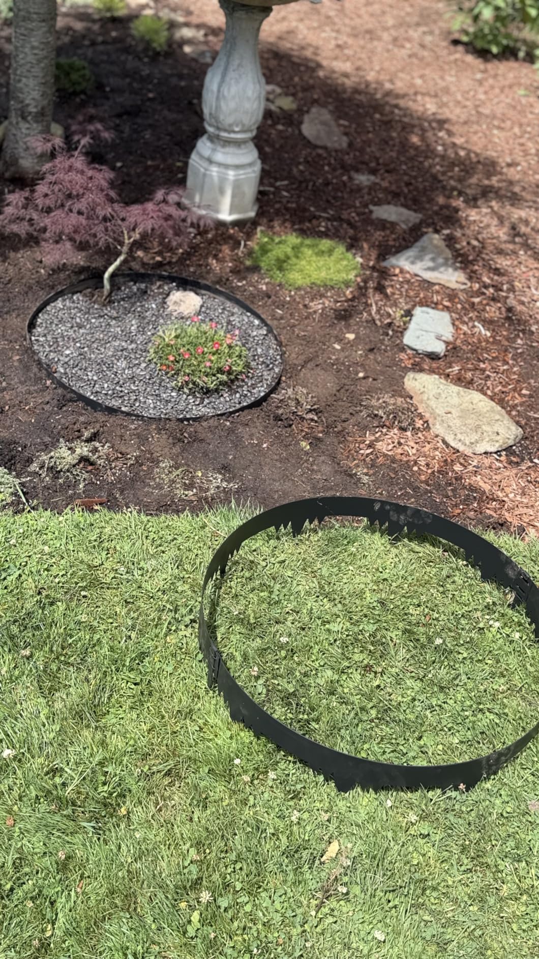 Metal Landscape Edging Border 6 Packs 42'' L x 4.5'' H, Galvanized Steel Garden Edging Border with 6 Stakes, Hammer-in Lawn Edging for Landscaping, Flower Bed, Yard, Pathway, Tree Ring (21ft Total) customer photo 2