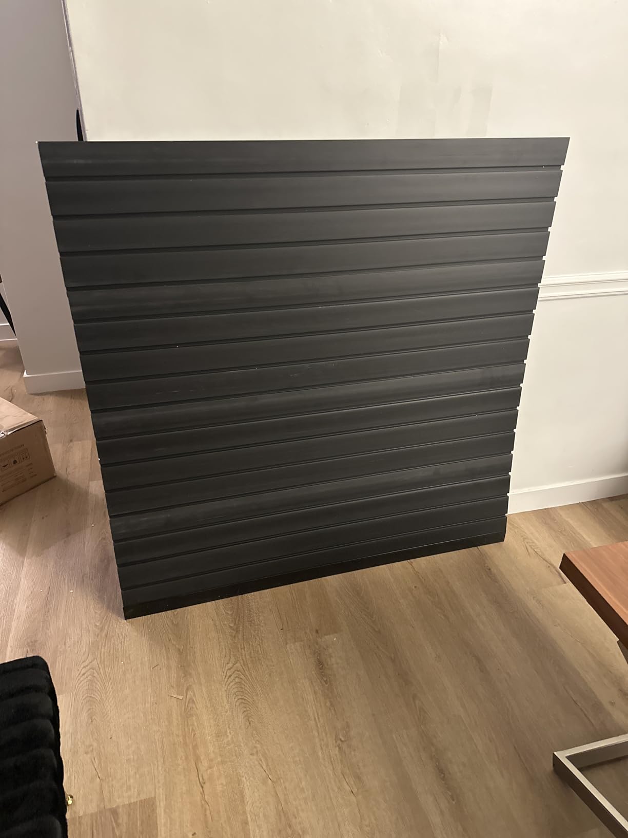 SMARTSTANDARD Heavy Duty PVC Slatwall Panels 4x8 ft, Interlocking Garage Wall Organizer System, Tool Board for Retail Display, Workshop & Home Storage - Black customer photo 2