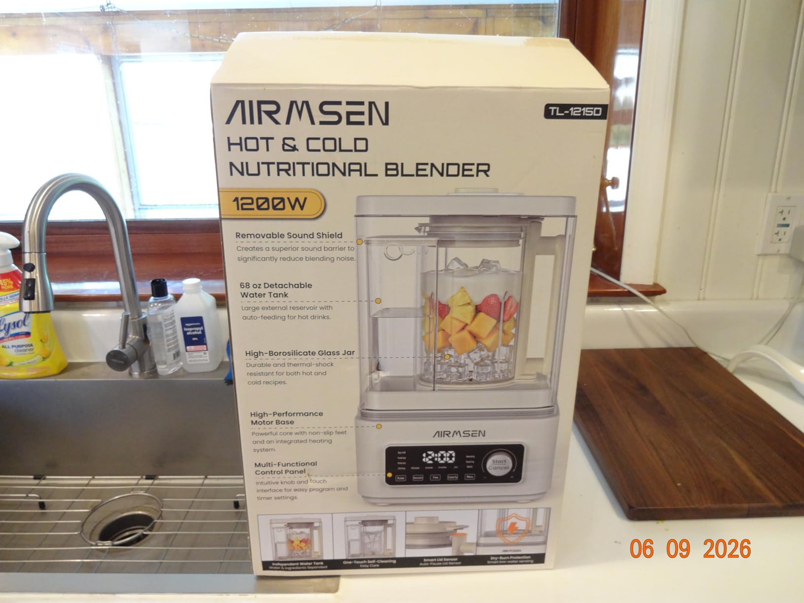 AIRMSEN 11-in-1 Steam Heating Glass Blender for Kitchen, 1200W Professional Countertop Blender with 68oz Removable Water Tank for Smoothies, Milkshakes, Juices, Soups and Sauces customer photo 2