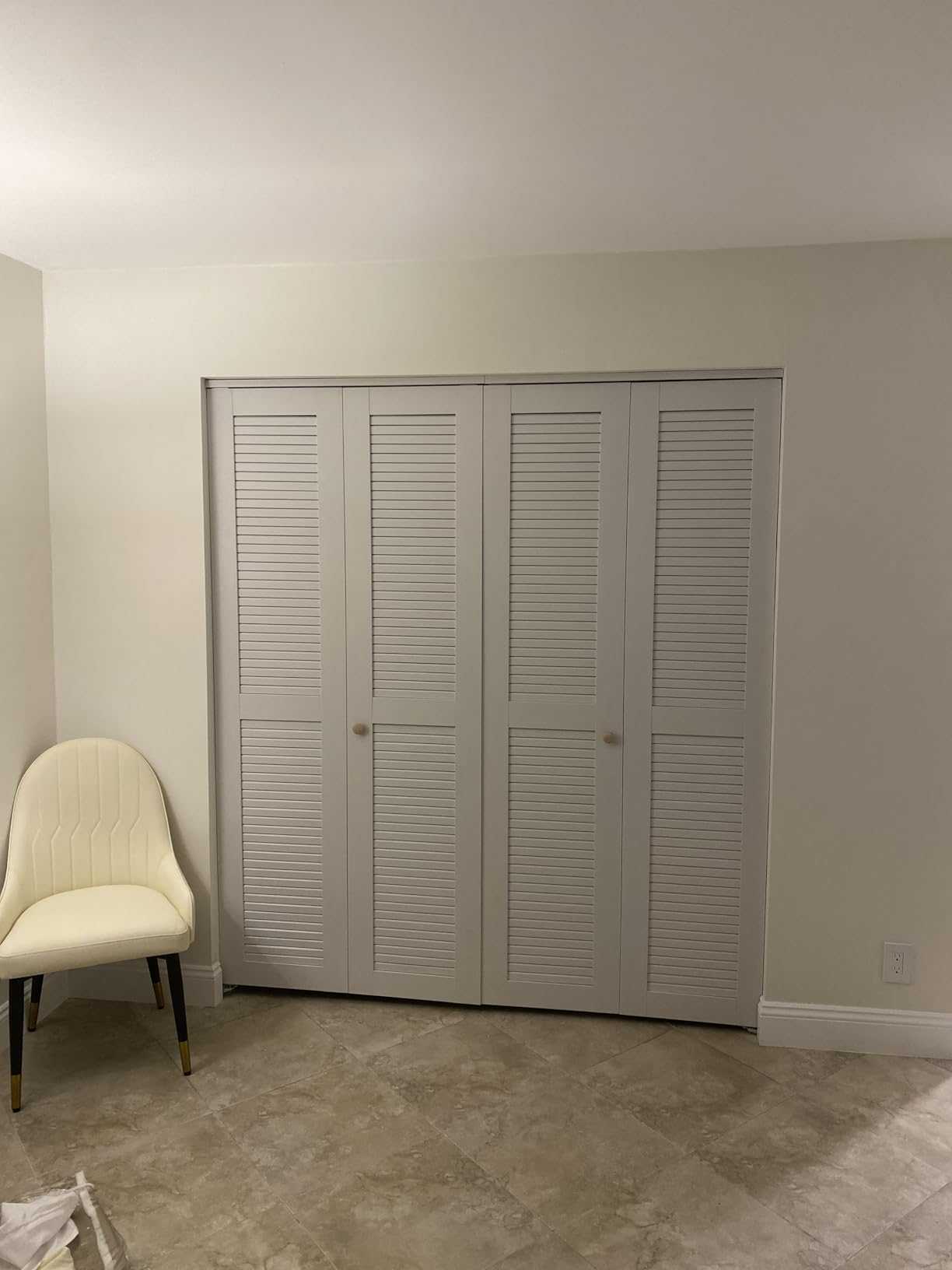 SMARTSTANDARD 60x80 Inch Louvered Bifold Closet Door, Pre-Assembled Folding Doors with Complete Hardware Kit, White MDF PVC Surface customer photo 2