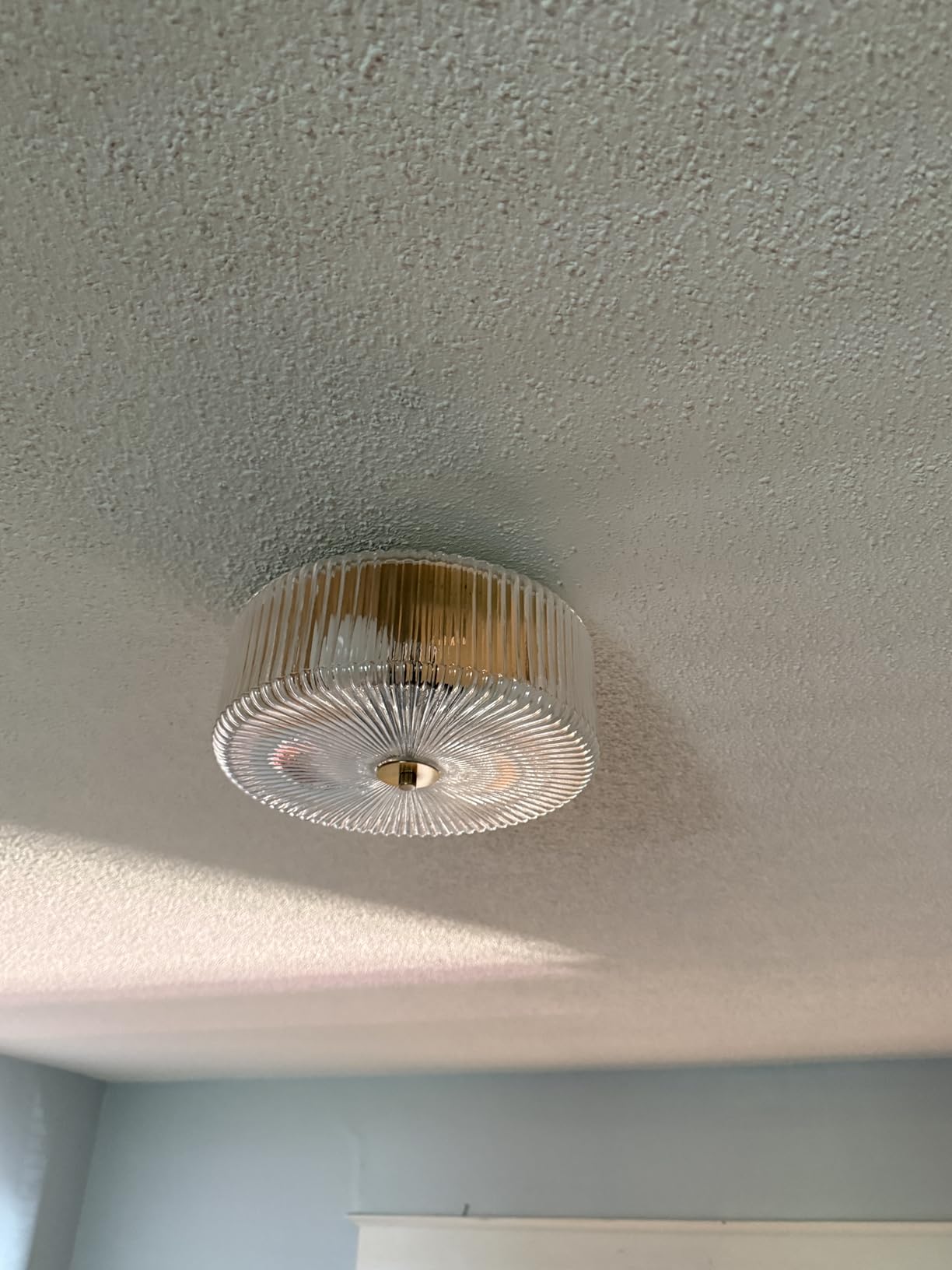 3-Light Gold Semi Flush Mount Ceiling Light, 11.8