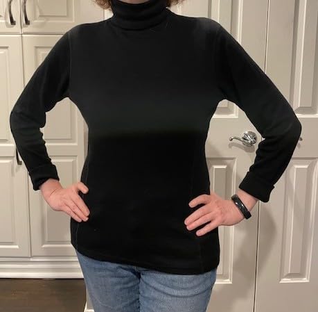 Merino Wool Base Layer Women Turtleneck - Merino Wool Sweater Women - High Neck, Low Neck Long Sleeve Pullover Thermal Shirt customer photo 2