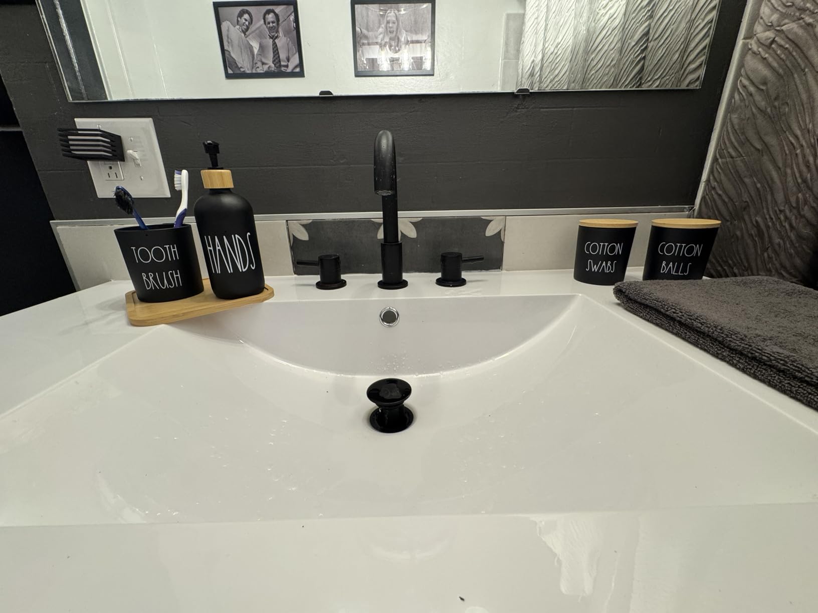 DWVO 36 Inch Bathroom Vanity with Sink | Modern Bathroom Storage Cabinet with Resin Basin, Three Holes, 2 Doors & 3 Drawers customer photo 5