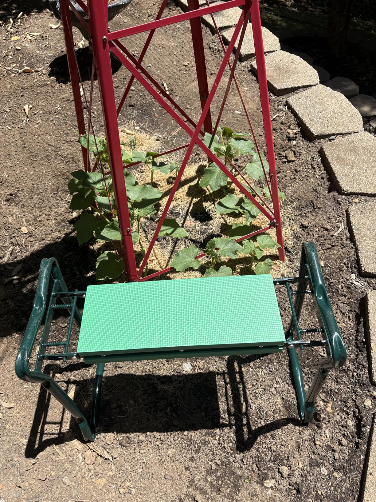 Backyard Expressions Garden Kneeler & Seat - 2-in-1 Garden Stool and Kneeler, Foldable Gardening Bench with Cushioned Pad for Weeding, Planting & Yard Work customer photo 2