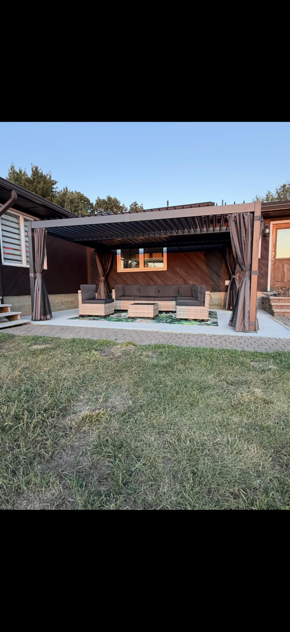 Airwire 12'x20' Louvered Pergola Aluminum Frame Gray | Outdoor Pergola with 2 Independent Adjustable Roof, Drainage System, Curtains & Netting, Gazebo for Patio, Deck, Garden customer photo 1