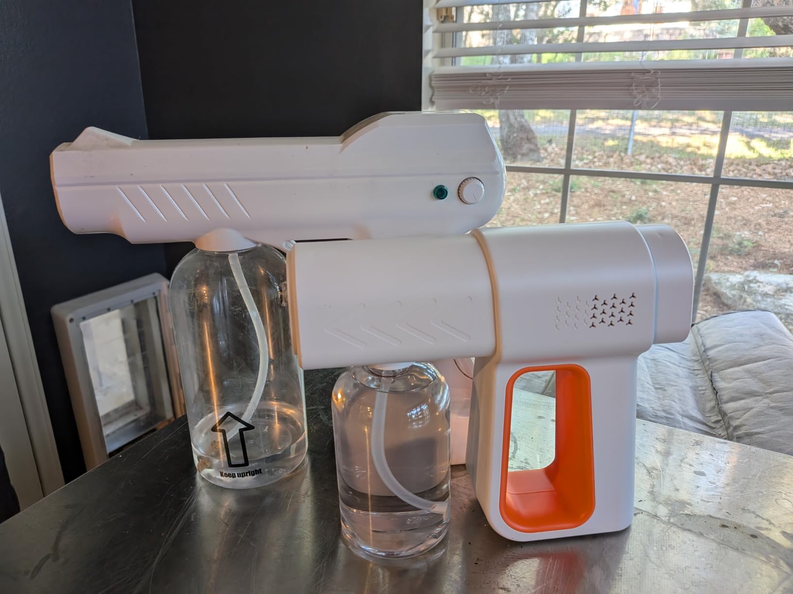 Atomizer Sprayer, Rechargeable Nano Mist Sprayer Gun with Blue Light, Portable Electrostatic ULV Fogger Machine, Cordless Handheld Atomizing Spray Device for Home, Office, Car & Barber Salon customer photo 1