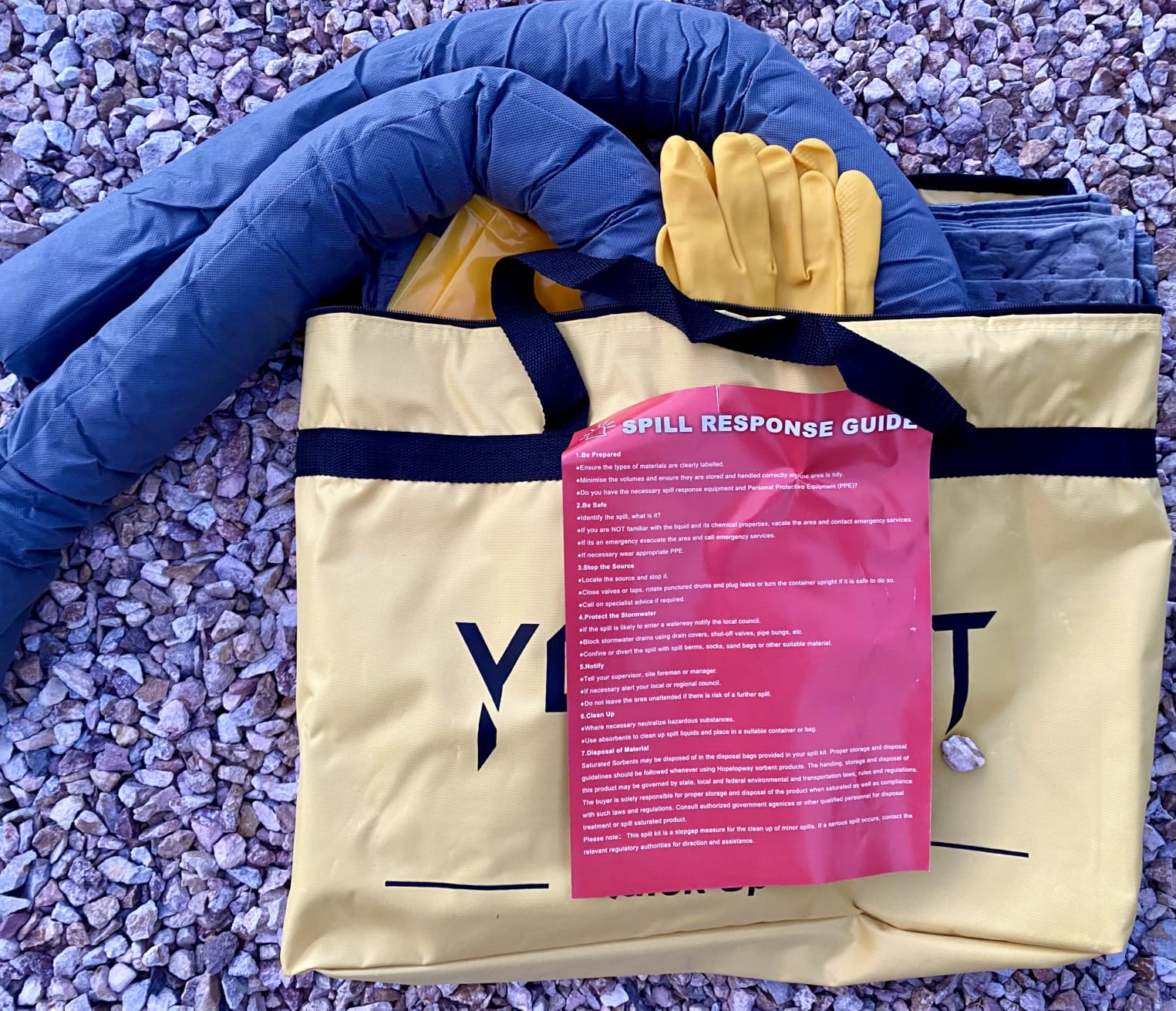Universal Spill Kit for Chemical, Water & Garage Oil Cleanup 1 Pack | High Absorbency Pads, Socks & Gloves Included, Emergency Gear for Quick Fluid Clean Up, for Workshop, Industrial & Vehicle customer photo 2