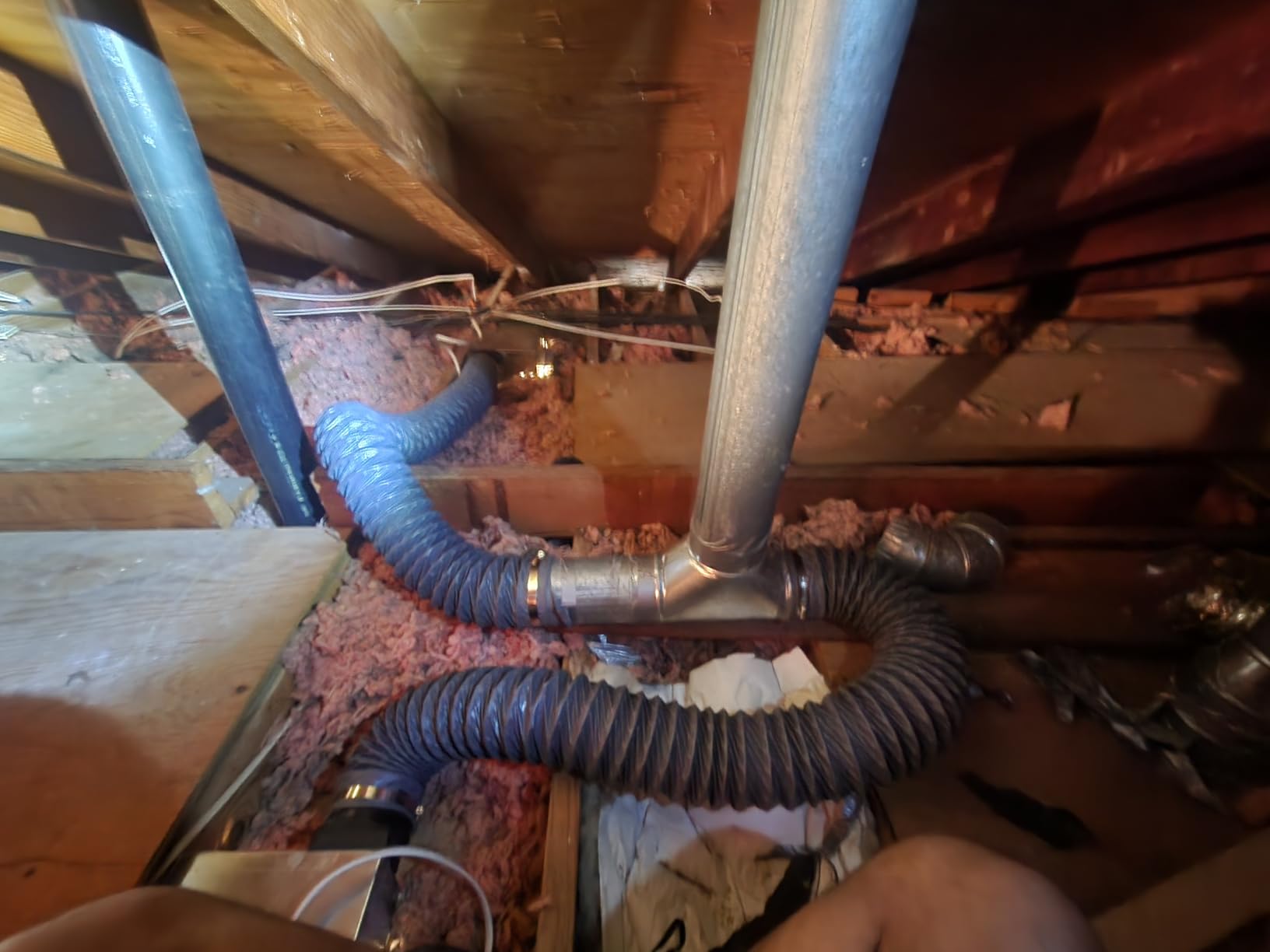 8 Inch X 16FT Flexible Nylon Hvac Ducting - Fire-Resistant - Withstands -22 to 248F & Tear-Proof Venting Hose, Upgraded Fire-Resistant Hose for HVAC, Greenhouse (Length 16.4 Feet) customer photo 1