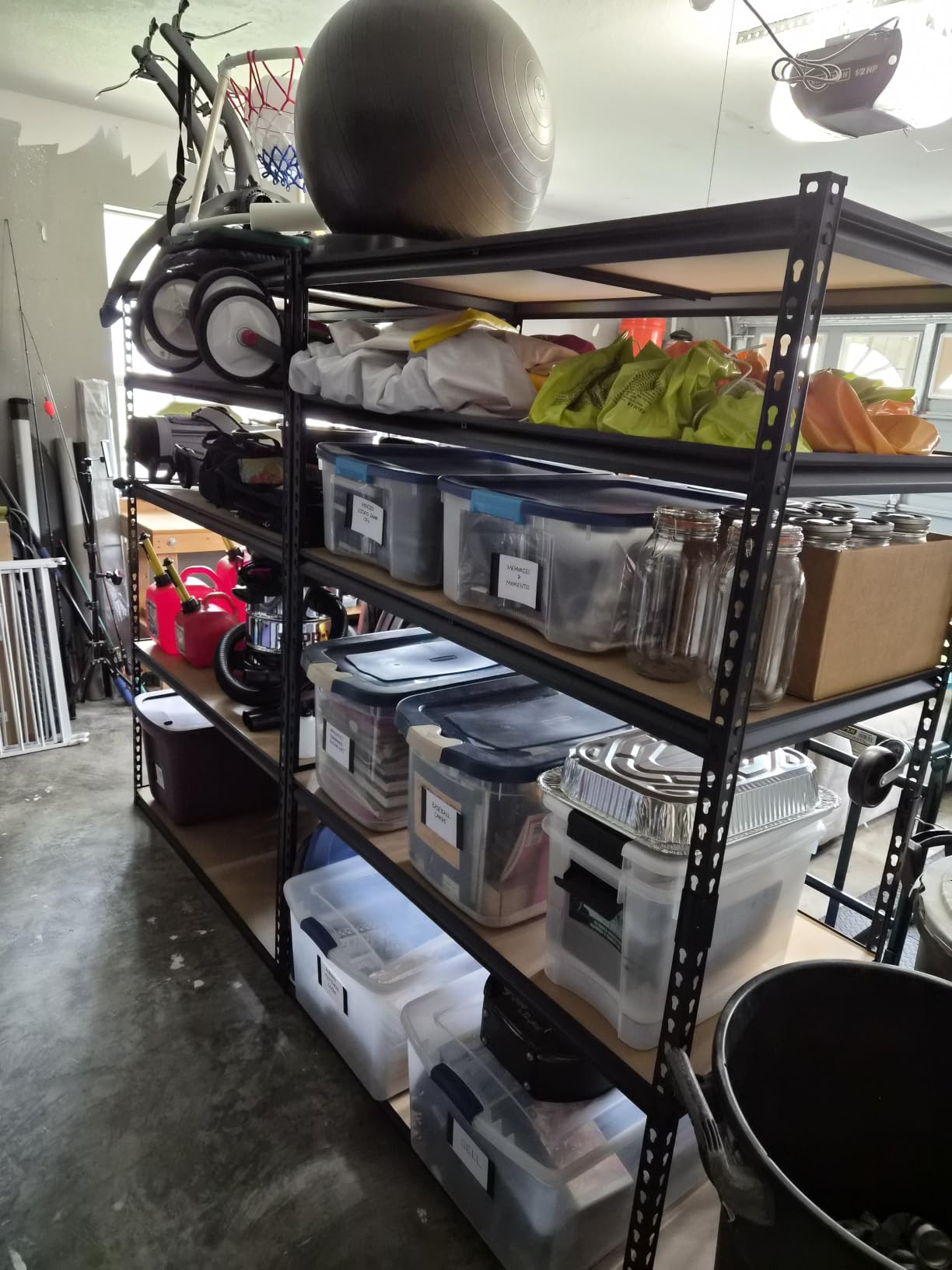 Heavy Duty Garage Storage Shelves, 5-Tier Adjustable Storage Shelving Unit | 3000 Lbs Capacity, 48