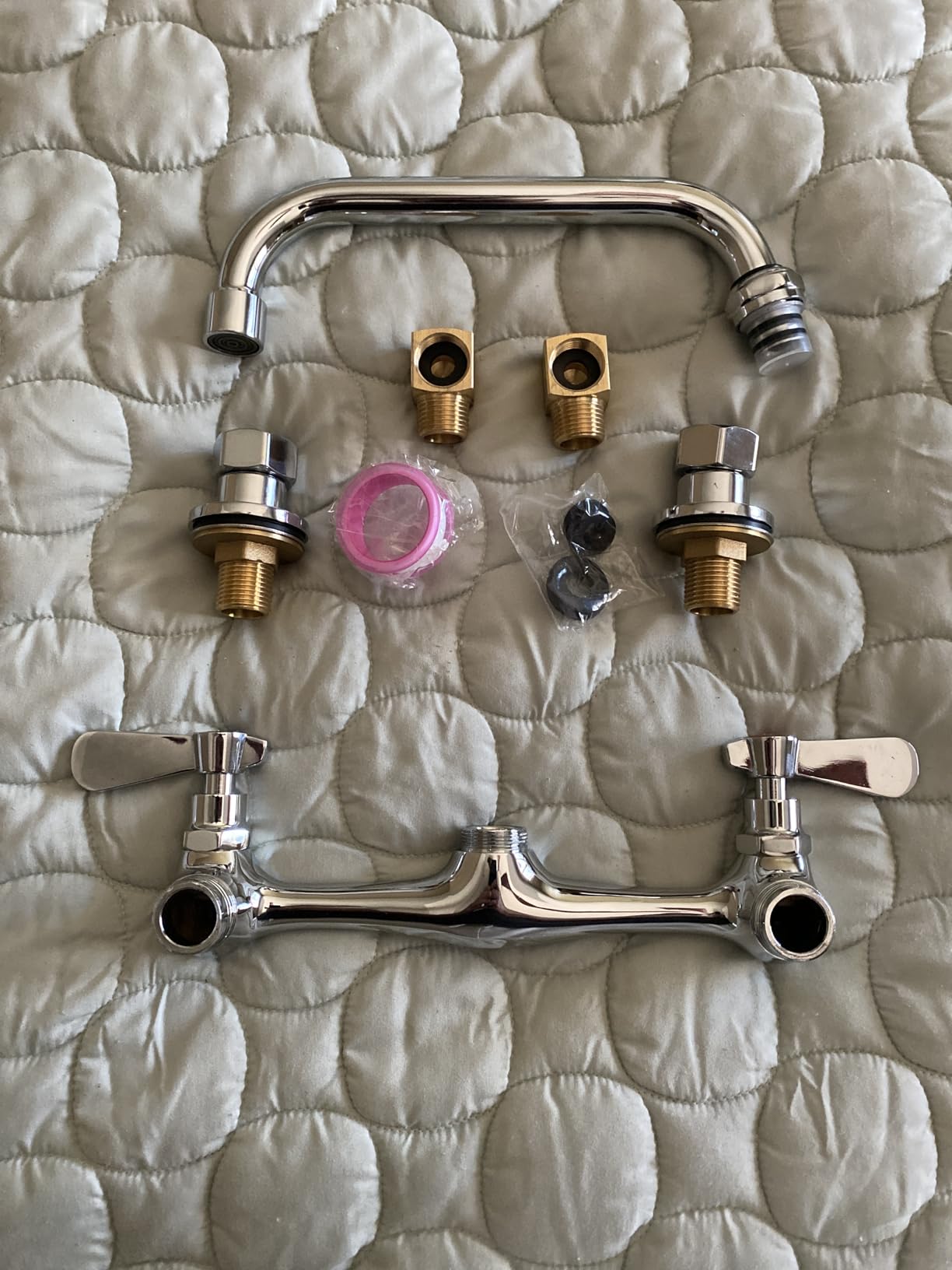 FORIOUS Commercial Kitchen Faucet Wall Mount 8 Inch Center, Utility Stainless Steel Kitchen Sink Faucet with 8'' Swivel Spout 2 Handle for Laundry Restaurant Outdoor Farmhouse, Brushed Nickel customer photo 1