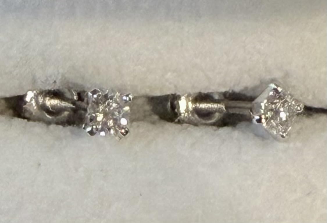 Lab-Grown Diamond Stud Earrings in Hypoallergenic 925 Sterling Silver, Screw Back, 1/5 to 2 1/2 Cttw, Round Princess Cushion Cut, 4 Prong, G-H Color, SI Clarity customer photo 2