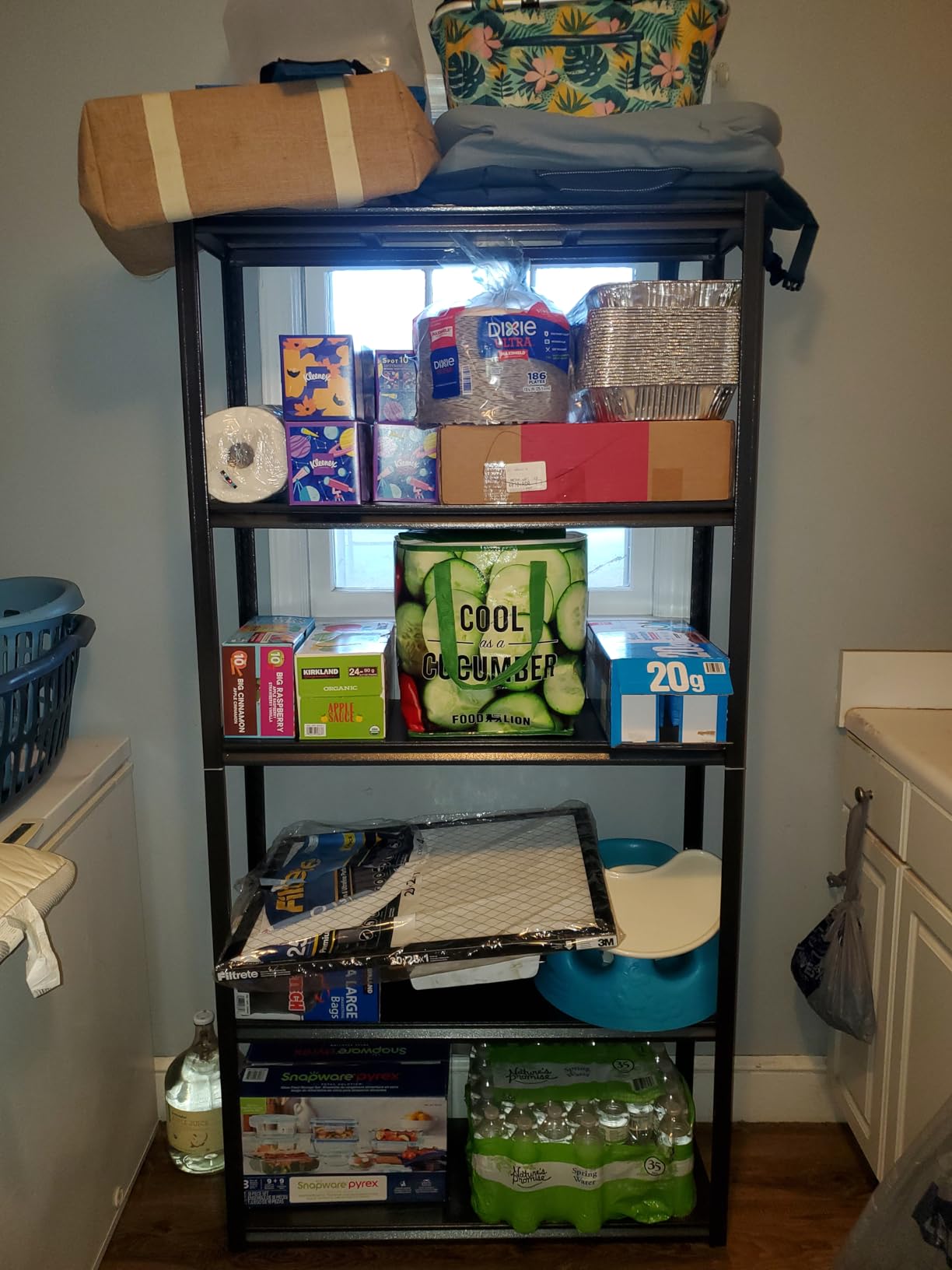 5-Tier Garage Shelving Bolt-Free Metal Shelving 36