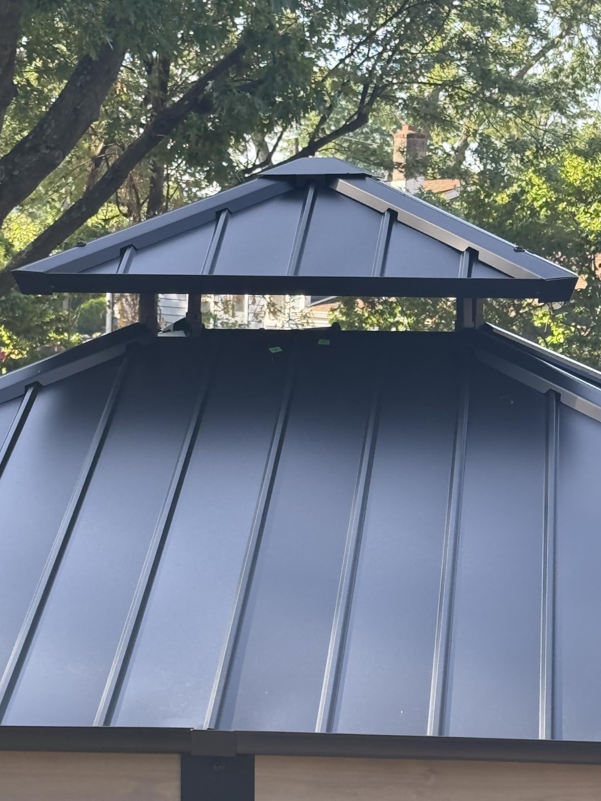Aoxun 12' x 16' Outdoor Cedar Wood Hardtop Carport, Heavy Duty Gazebo with Double Galvanized Steel Roof, All-Weather Wind & Snow Resistant Permanent Pavilion for 2 Cars, Boat, Patio, Backyard customer photo 2