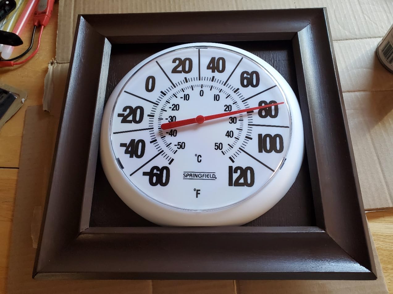 Springfield Indoor Outdoor Big and Bold Dial Thermometer, Wireless Thermometer with Easy to Read Large Numbers for Patio, Pool, and Indoor Areas, 8-Inch, White customer photo 2