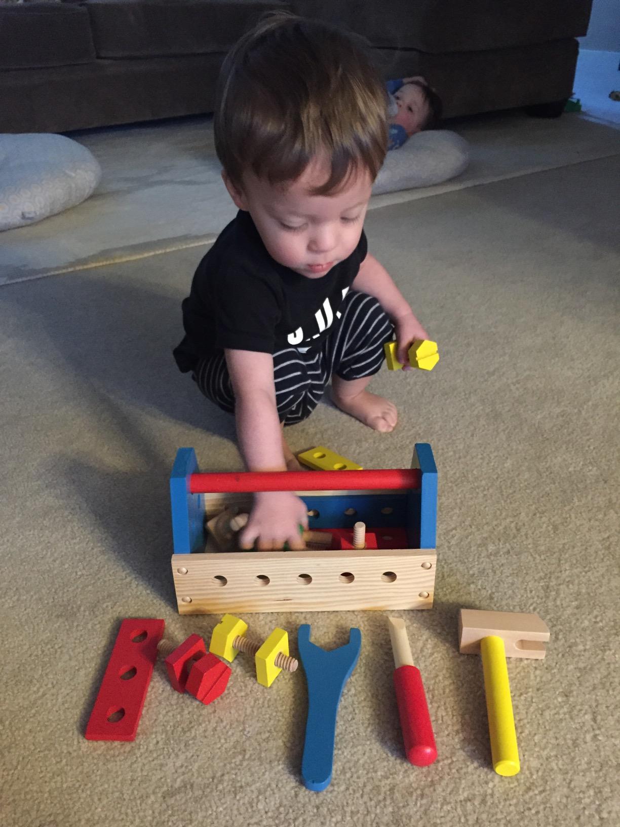 Melissa & Doug Take-Along Tool Kit Wooden Construction Toy (24 pcs) customer photo 1