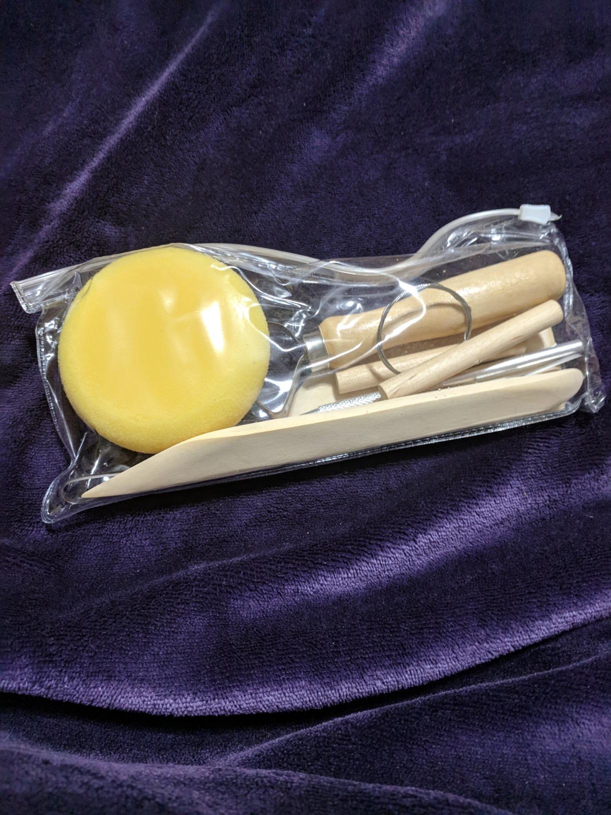SE Pottery and Clay Carving Tool Set with Wooden Handles- Pottery Kit for Beginners- Clay Sculpting Set of 8 Pcs - 4PT8 customer photo 1