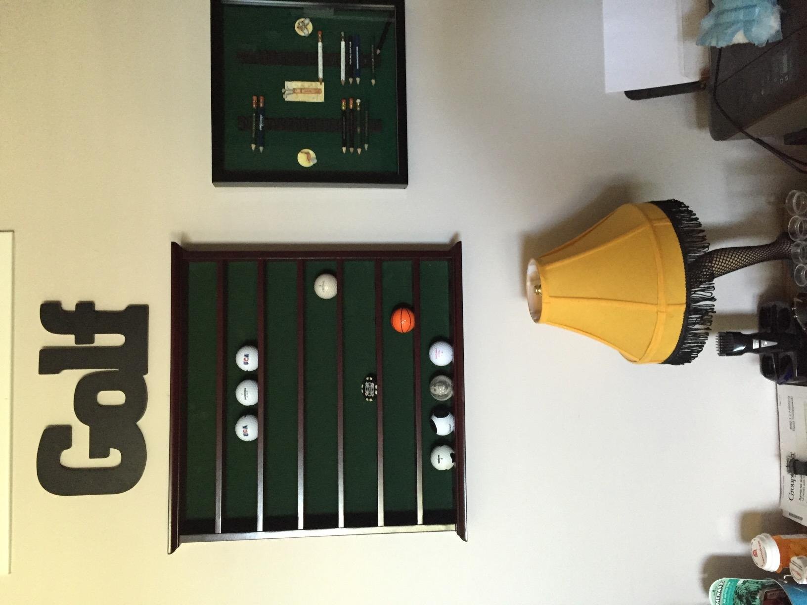 Mahogany Golf Ball Display Cabinet - Displays up to 49 Golf Balls customer photo 1