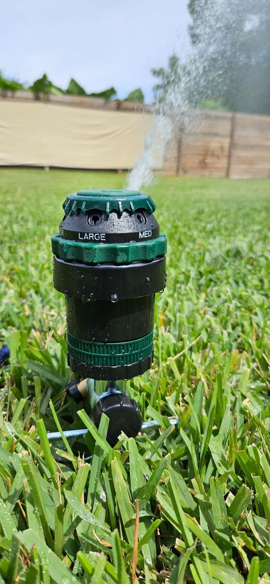Orbit H2O-Six Gear-Drive Sprinkler on Metal T-Spike - Multi-Pattern Rotating Head with Adjustable Spray Range - 58573 customer photo 2