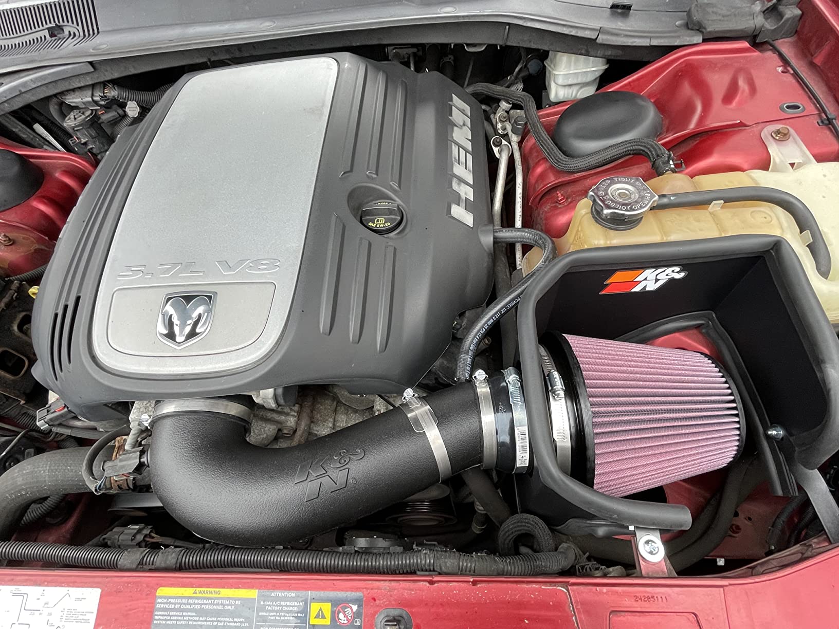 K&N Cold Air Intake System: High-Flow Air Filter, Increase Performance & Acceleration: Compatible with 2005-2019 Crysler/Dodge: 300C, Challenger, Charger, Magnum, 57-1542 customer photo 1