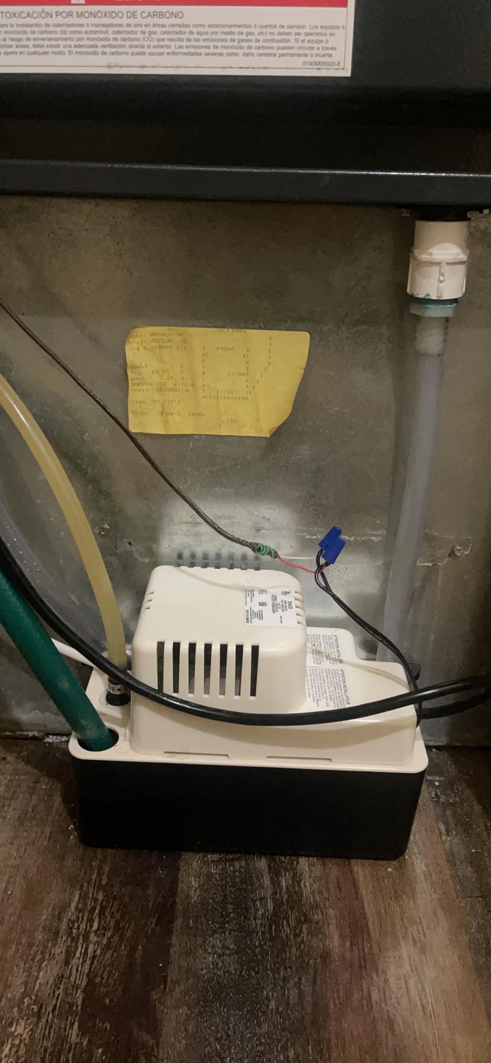 Little Giant VCMA-20ULST 115 Volt, 80 GPH, 1/30 HP Automatic Condensate Removal Pump for HVAC/Refrigeration Systems/Dehumidifiers with Overflow Detection Switch and 20-Foot Tubing, White/Black, 554435 customer photo 2
