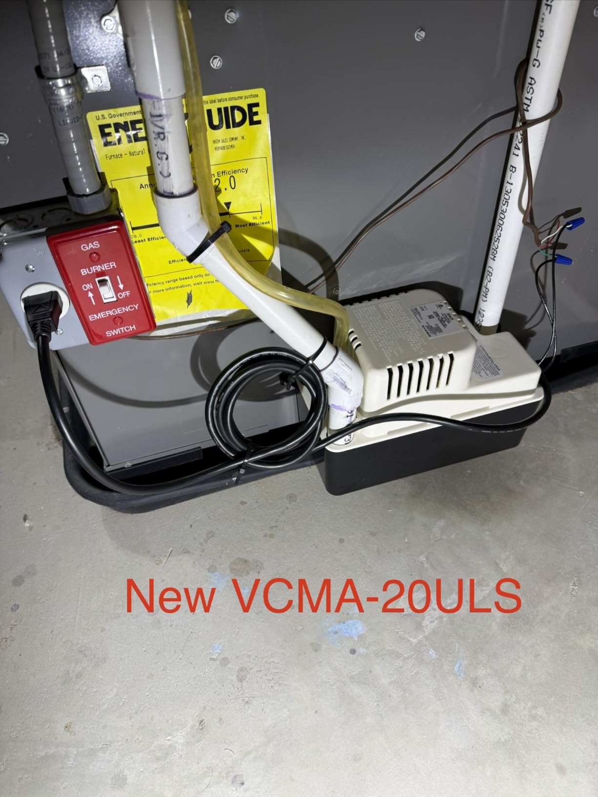 Little Giant VCMA-20ULS 115 Volt, 80 GPH, 1/30 HP Automatic Condensate Removal Pump for HVAC/Refrigeration Systems/Dehumidifiers with Overflow Detection Switch and 6-Foot Cord, White/Black, 554425 customer photo 1