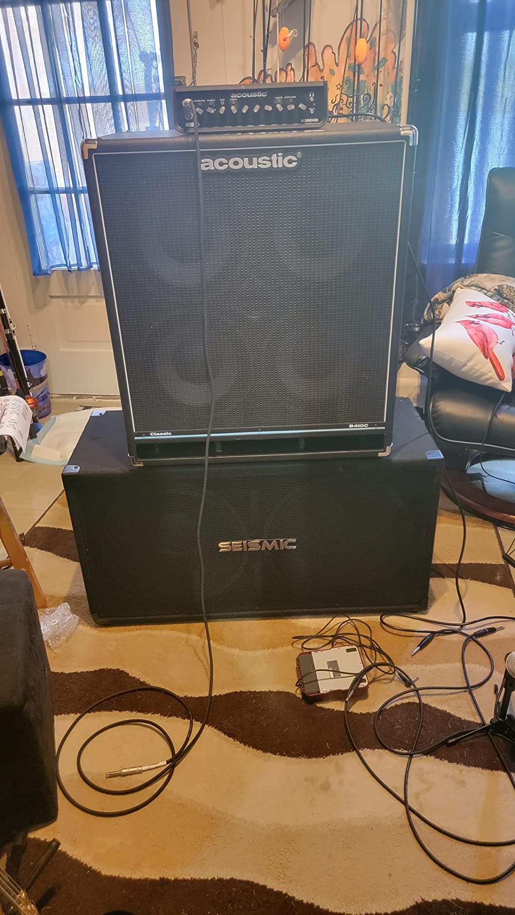 Seismic Audio - 215 Bass Guitar Speaker Cabinet 2x15 PA DJ 600 Watts Dual customer photo 2