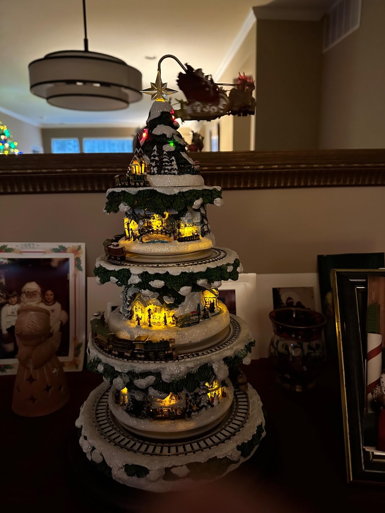 The Bradford Exchange Thomas Kinkade Animated Tabletop Christmas Tree with Train: Wonderland Express customer photo 2