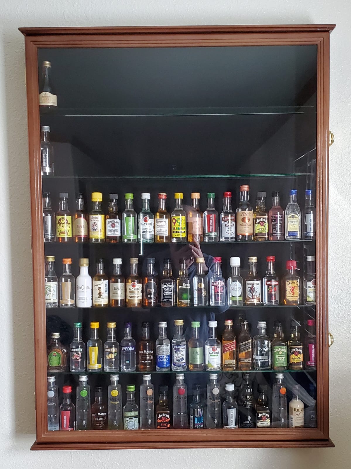 XL Shot Glass Display Case Rack Holder Cabinet for Tall Shooter and Mini Liquor Bottle customer photo 1
