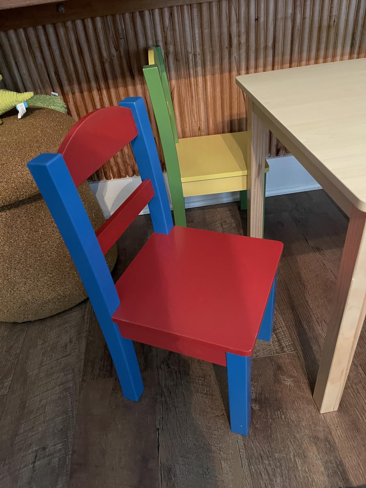 Humble Crew Toddler Table and Chair Set for Kids, Wood Activity Furniture | Sturdy 5 piece playroom or bedroom desk, perfect size for crafts, snacks, homework, and learning, includes 4 matching seats customer photo 1