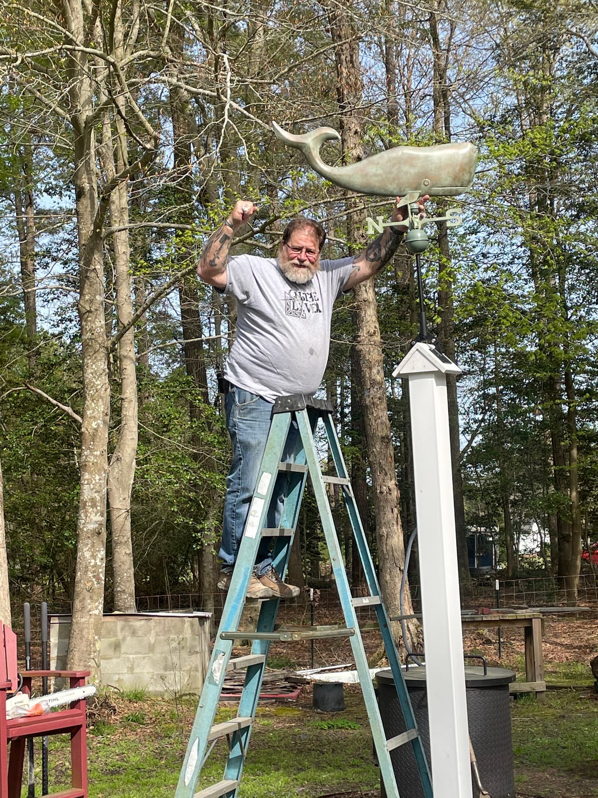Good Directions 37 inch Whale Weathervane, Blue Verde Copper, Nautical, Patina customer photo 2