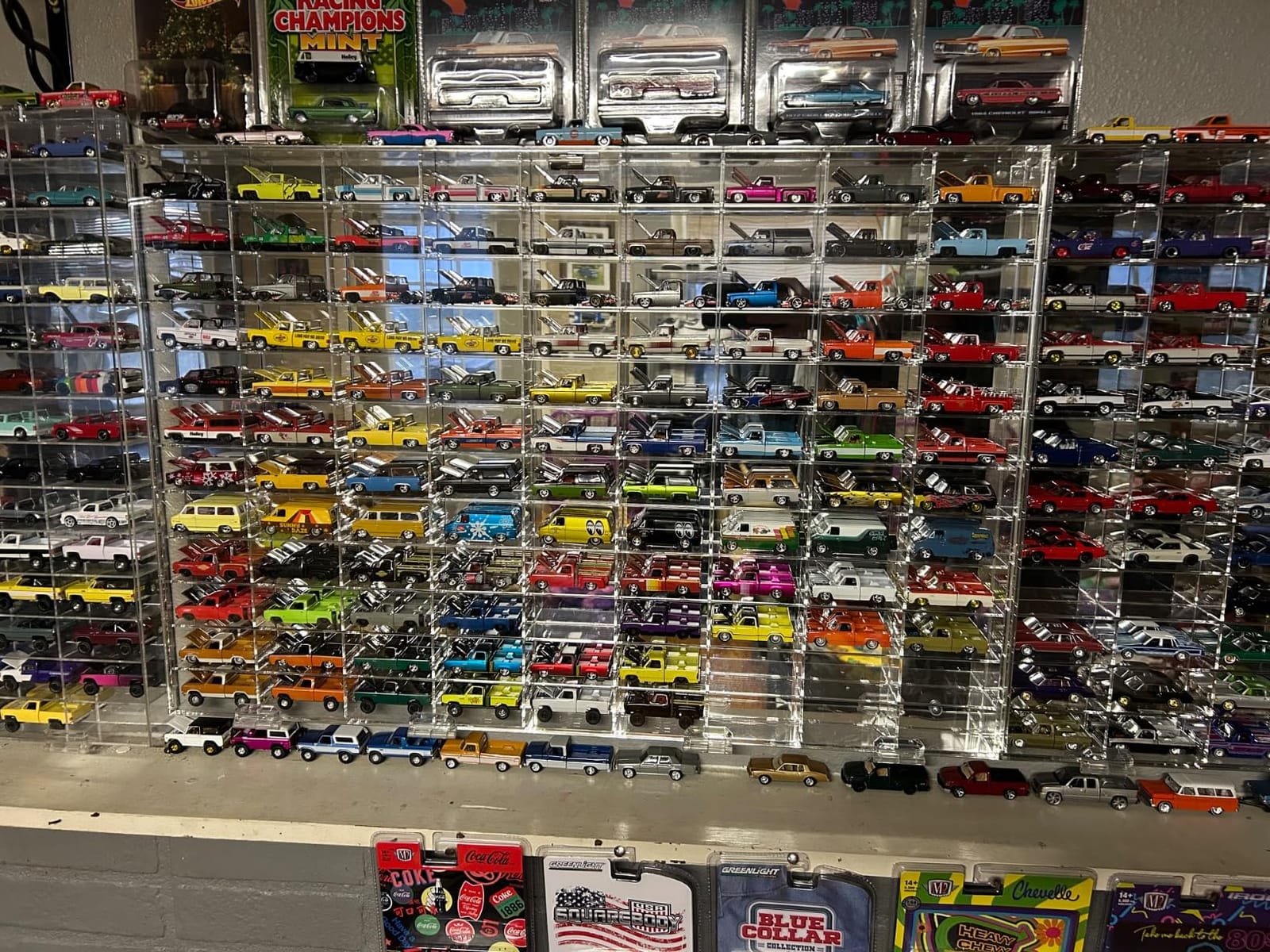 Clear Display Case Wall Cabinet for Hot Small Toy Wheels 1/64 Scale Matchbox Toy Cars Collection Storage Display (56 Slots, 24