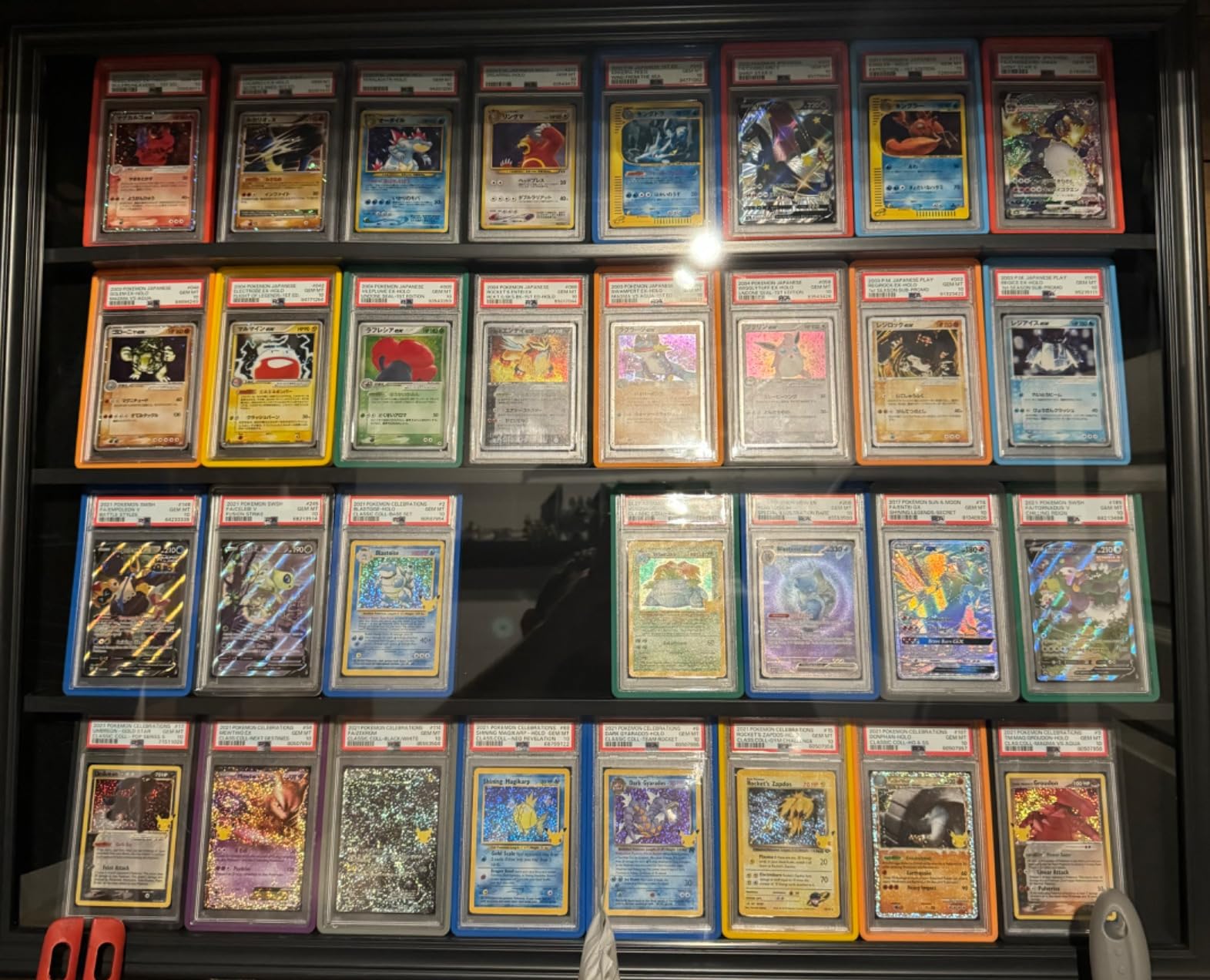 98% UV Protection Pro-Collector's Graded Sports Card Display Case for Football Baseball Basketball Hockey Comic Trading Cards, Lockable Door Horizontal (Black Finish) customer photo 2