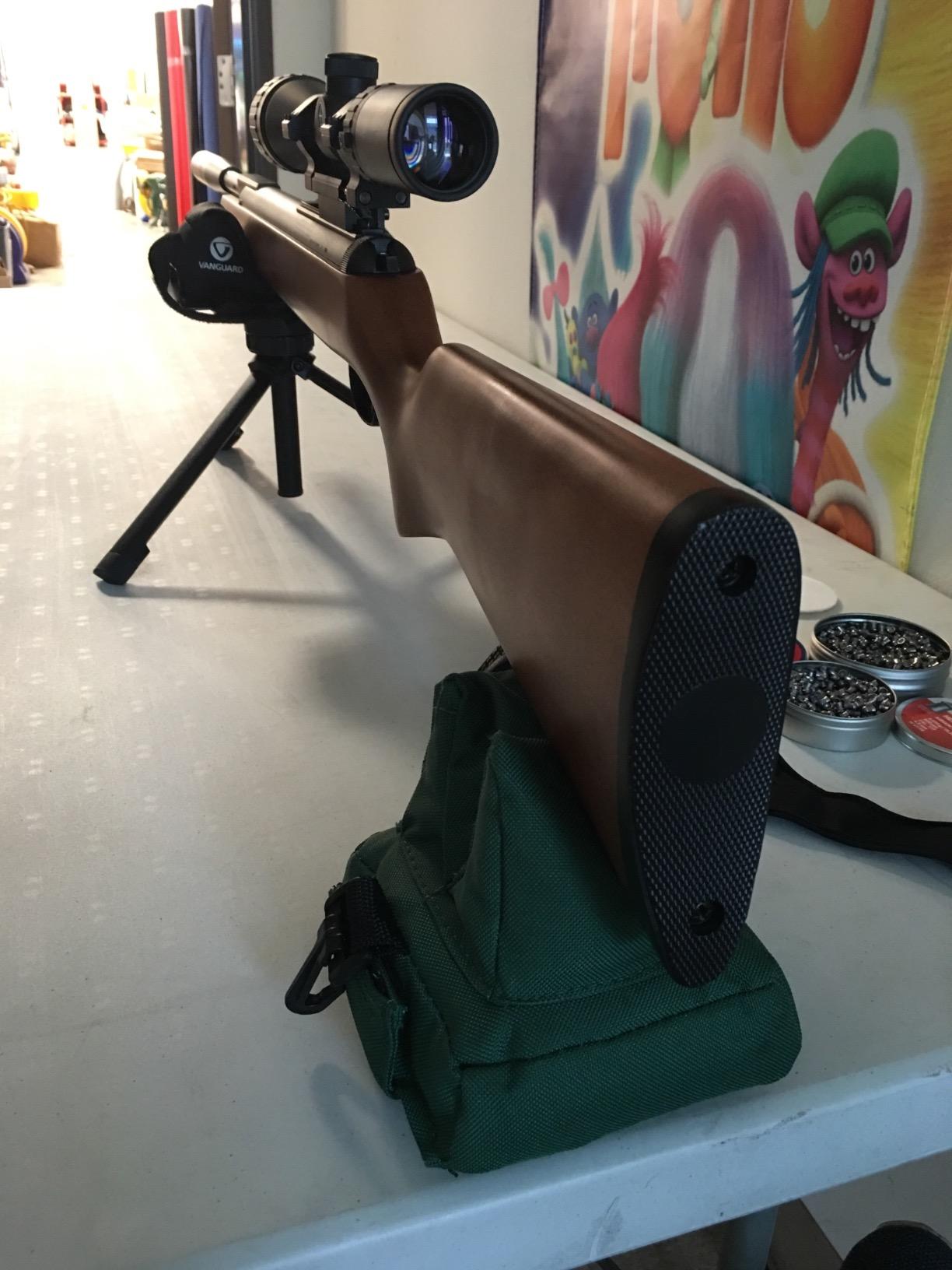 Vanguard Porta Aim Gun Rest. Compact and Portable Bench Rest. Quick Height Adjustment. Anti-Vibration Bag Rotates 360 Degrees, Black customer photo 2