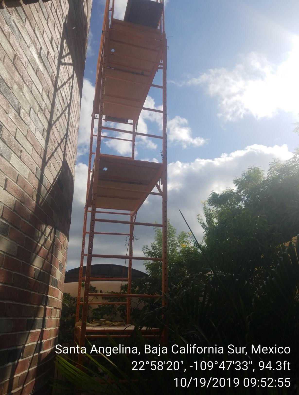 CBM Scaffold Rolling Tower Standing at 17' High with Hatch Deck Guard Rail and U Lock Brace CBM1290 customer photo 1