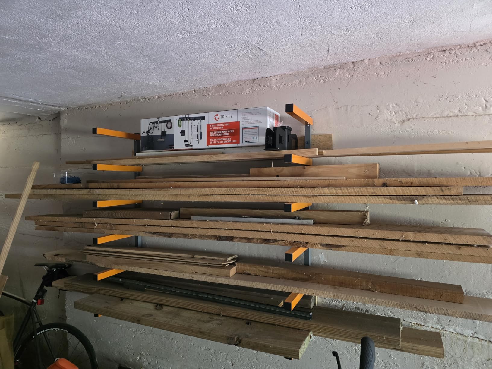 BORA Wood Organizer and Lumber Storage Rack with 6-Level Wall Storage Racks - Indoor and Outdoor Use, In Orange PBR-001 customer photo 1
