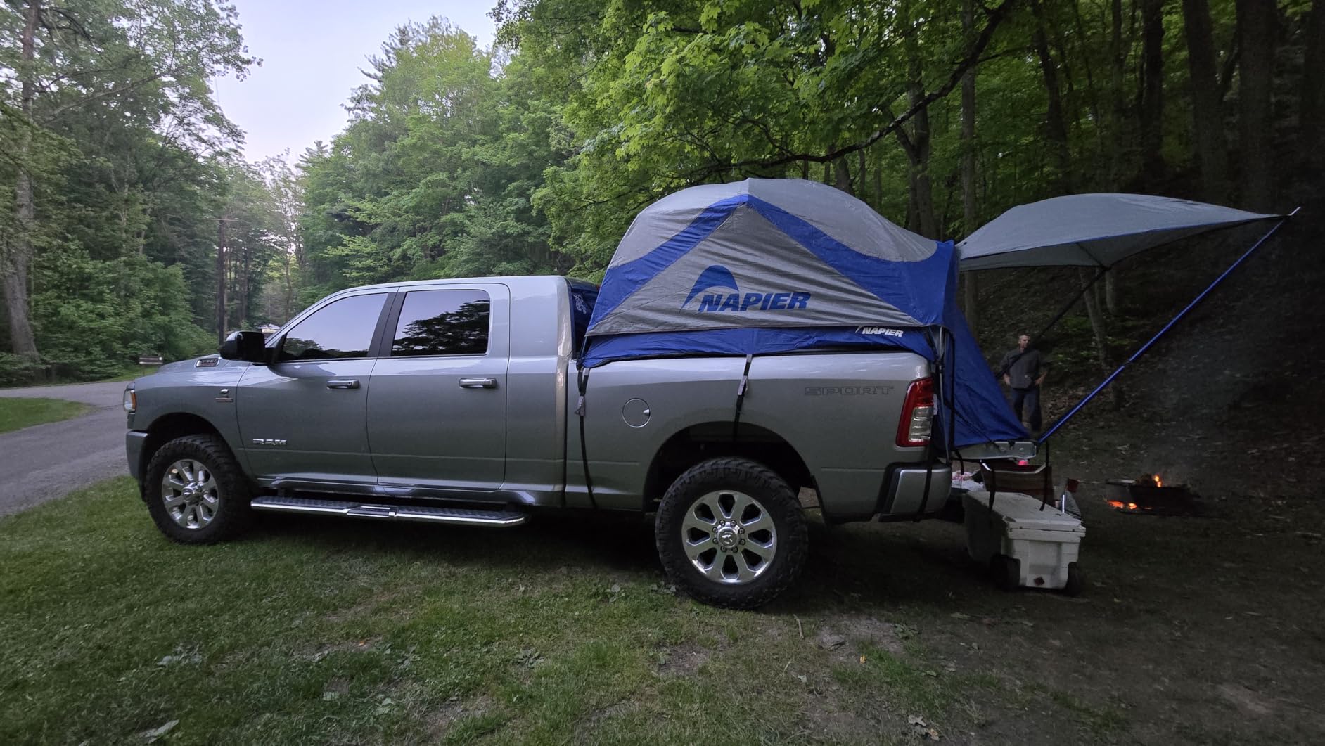 Napier Sportz Truck Tent | Pickup Truck Bed Camping Tent | Full Rainfly for Water Protection | Sturdy and Spacious 2-Person Truck Tent | Easy 15-Minute Setup | Blue/Gray customer photo 2