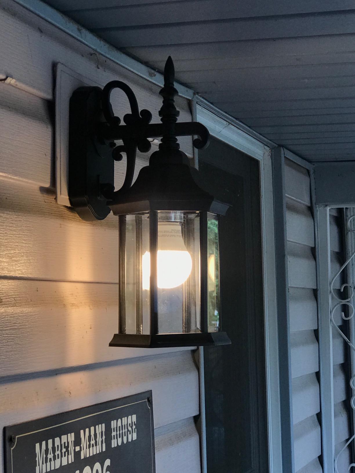 DESIGNERS FOUNTAIN Devonshire Outdoor Light Fixture, 14 Inch Exterior Wall Lantern Sconce for Front Door, Patio and Porch, Black, 2961-BK customer photo 2