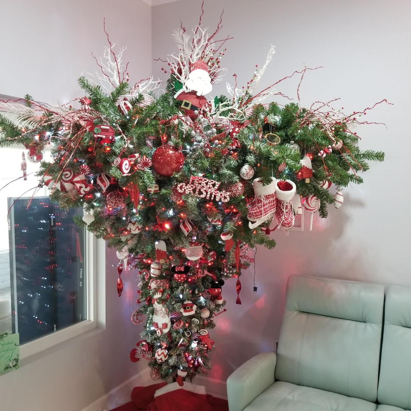 Vickerman 75' Unlit Upside Down Artificial Christmas Tree customer photo 1