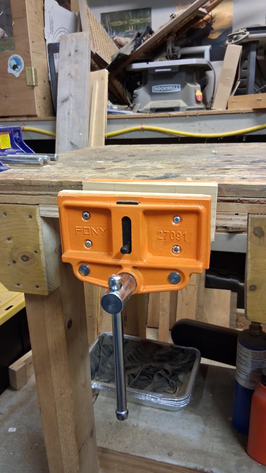Pony Jorgensen 27091 Medium Duty Woodworker's Vise, Orange, Grey, 9-Inch By 7-Inch | 7