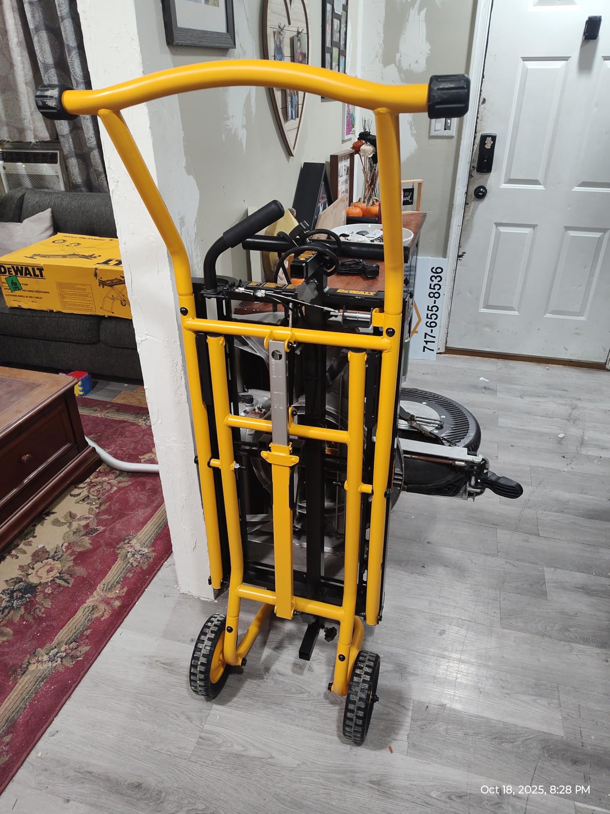 DEWALT Miter Saw Stand With Wheels, 32-1/2 in. x 60 in Foldable Rolling Stand, Adjustable Height, Durable Steel, 8 ft. Material Support, Universal Mounting Rails (DWX726) customer photo 2