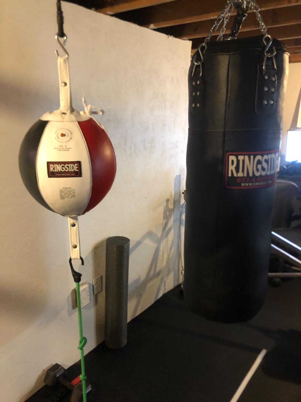 Ringside Leather Boxing Double End Bag - Speed & Reflex Punching Target with Bungee Cables for MMA, Muay Thai, and Striking Accuracy customer photo 1