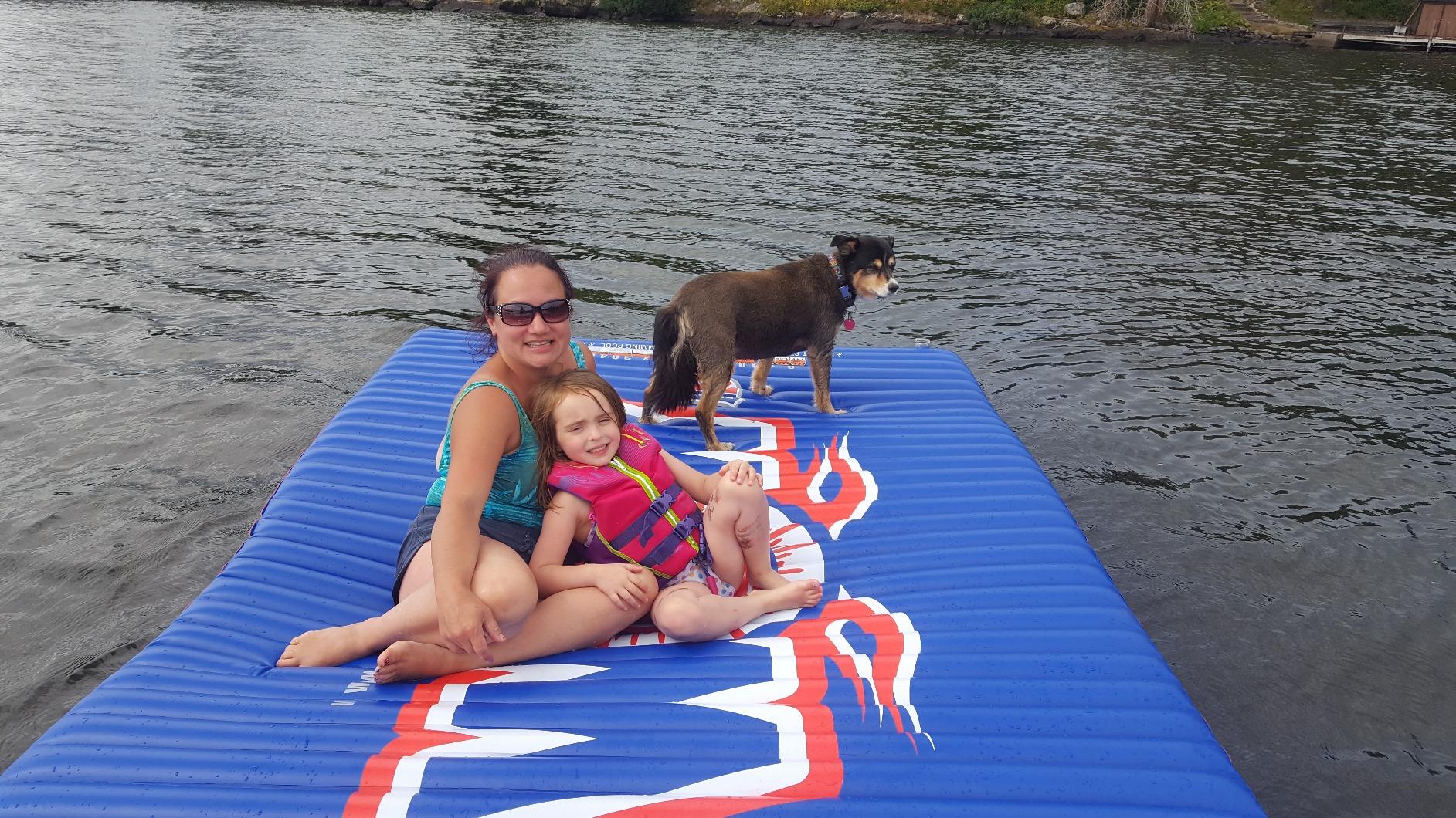 WOW Sports Inflatable Water Mat - Pool Float Water Walkway - Fun Lake Accessory for Kids & Adults - 10 ft x 6 ft customer photo 2