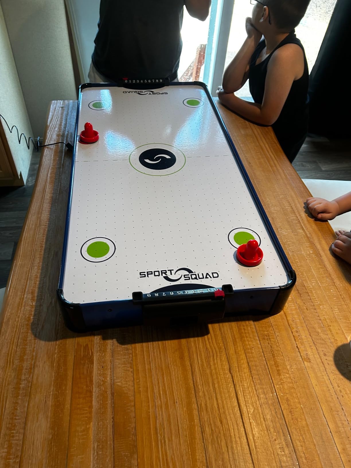 Sport Squad HX40 40 inch Table Top Air Hockey Table for Kids and Adults - Electric Motor Fan - Includes 2 Pushers and 2 Air Hockey Pucks - Great for Playing on The Floor, Tabletop, or Dorm Room customer photo 2